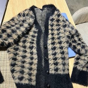 L’AGENCE houndstooth cardigan xs